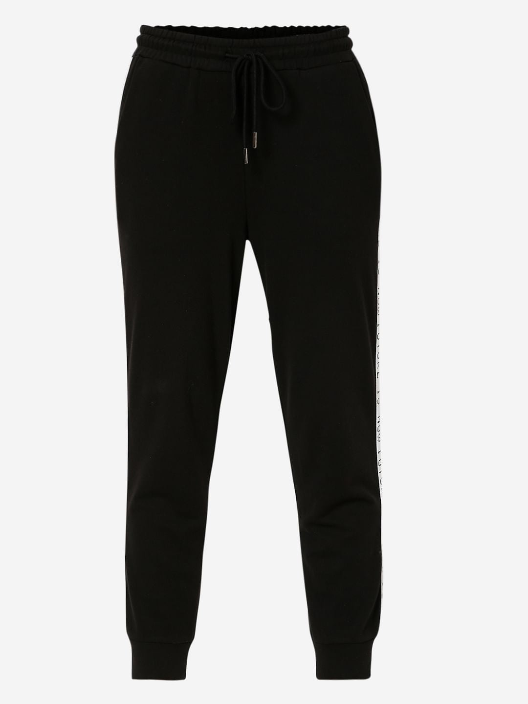 Black High Rise Tape Detail Co-Ord Set Sweatpants