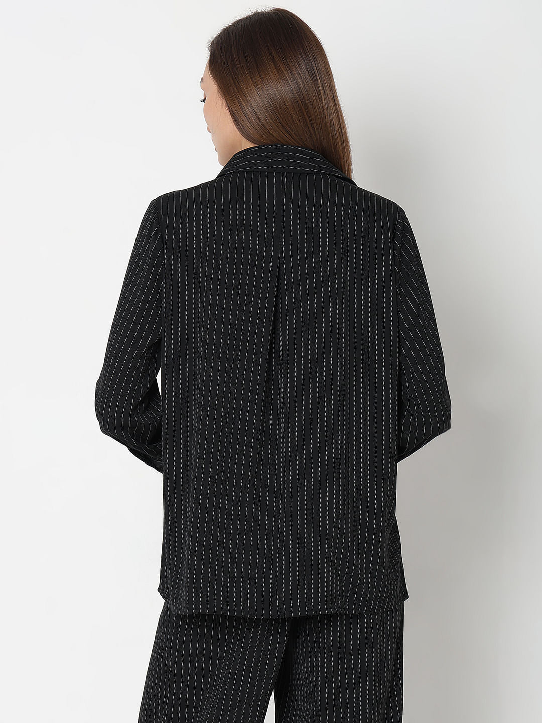 Black Pinstripe Co-Ord Set Shirt