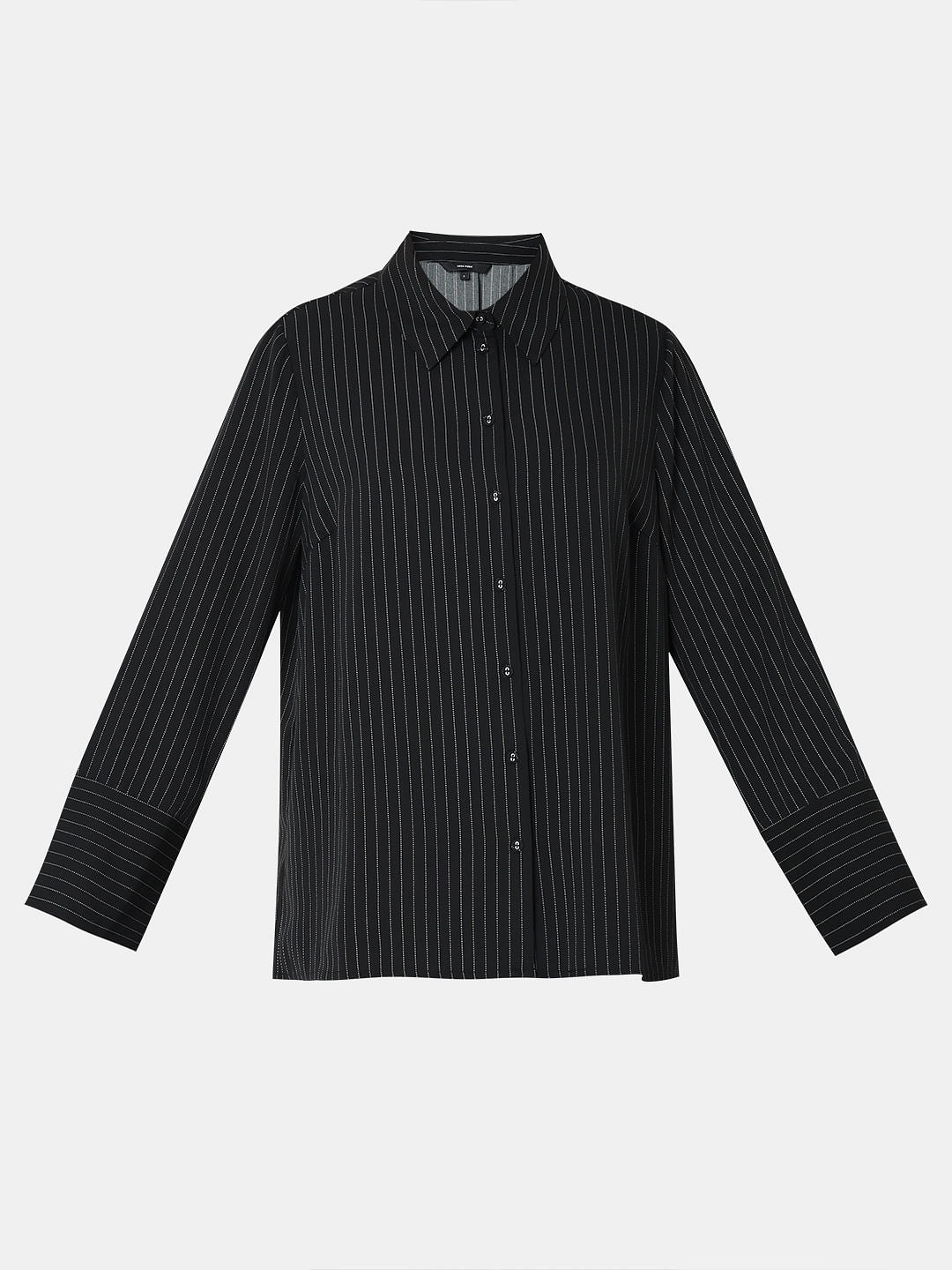 Black Pinstripe Co-Ord Set Shirt
