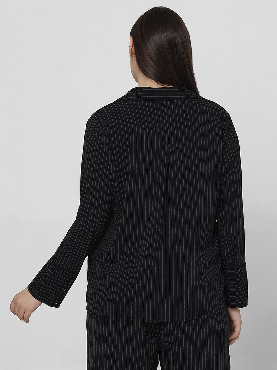 Curve Black Pinstripe Co-Ord Set Shirt