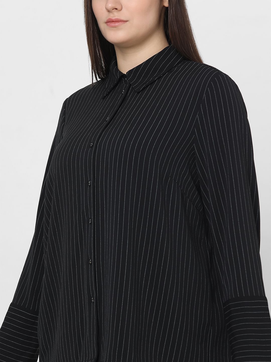 Curve Black Pinstripe Co-Ord Set Shirt