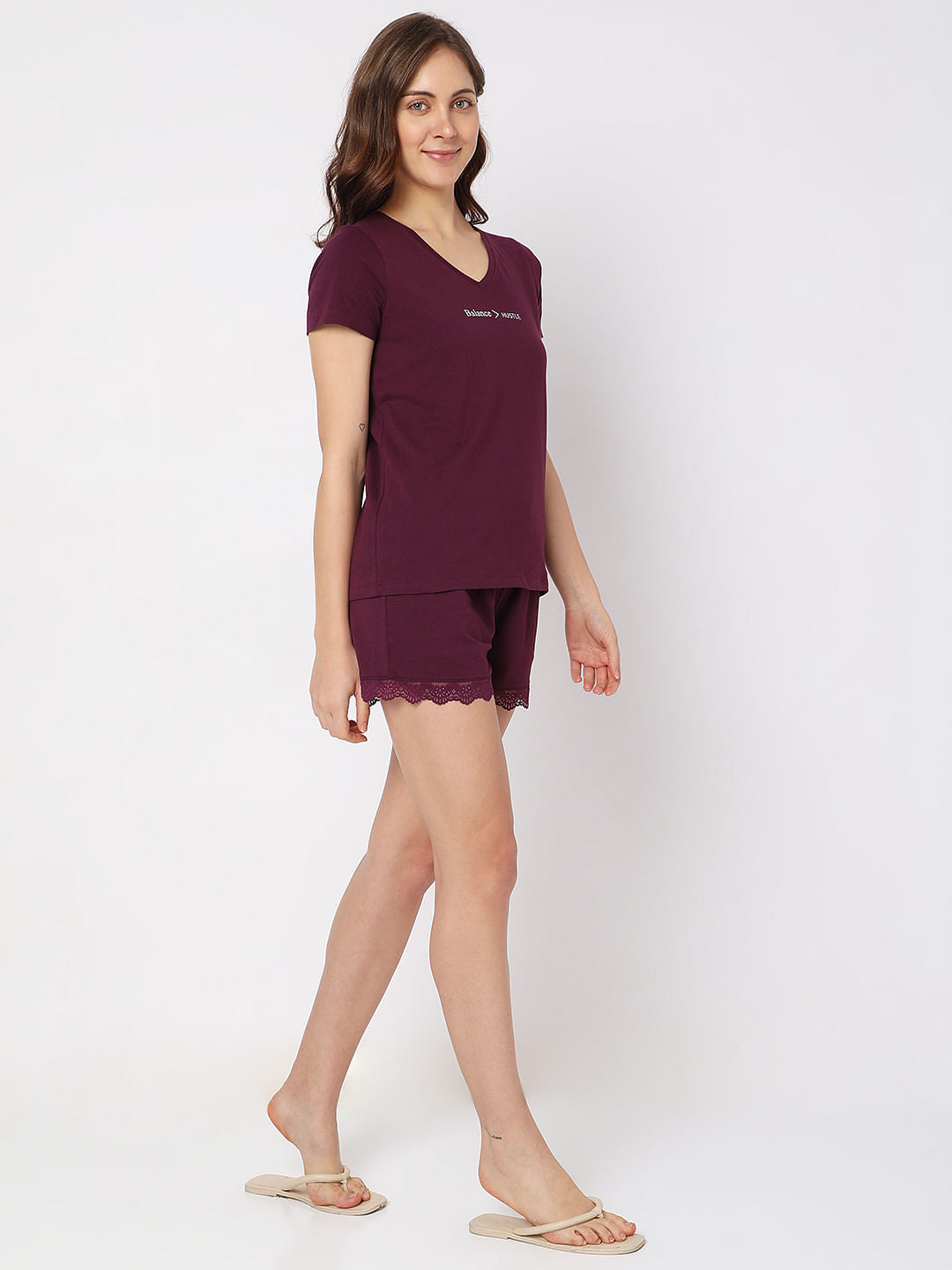 Dark Purple T-Shirt & Shorts Set