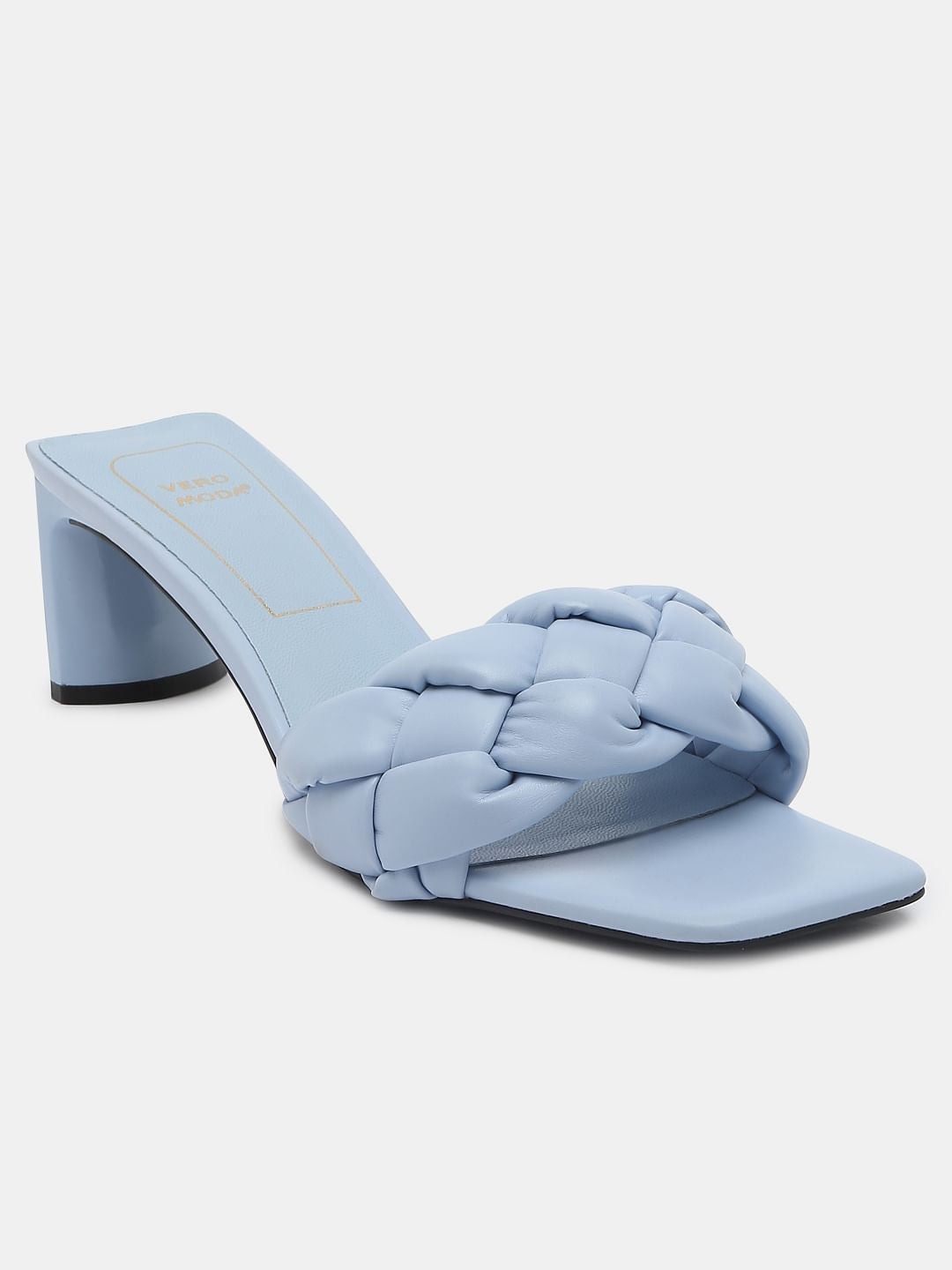 Blue Braided Block Heels