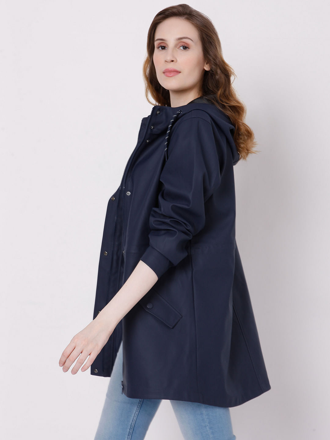 Blue Hooded Winter Jacket