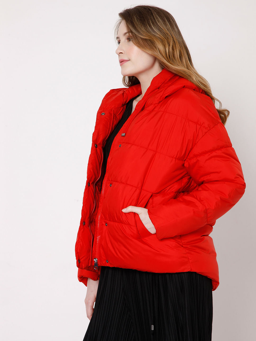 Red Padded Puffer Jacket