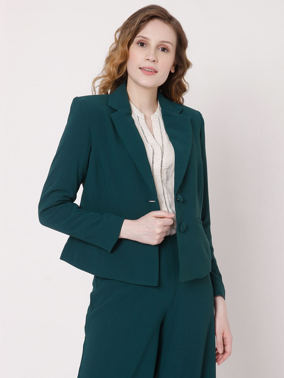 Green Tailored Co-Ord Set Blazer