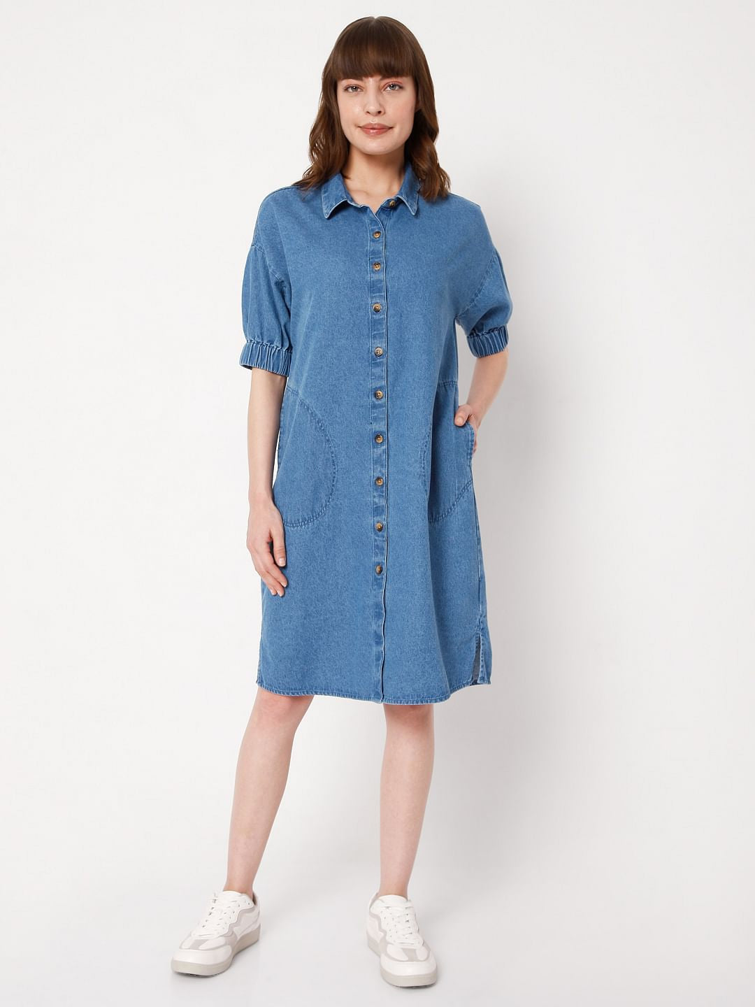 Blue Denim Shift Dress