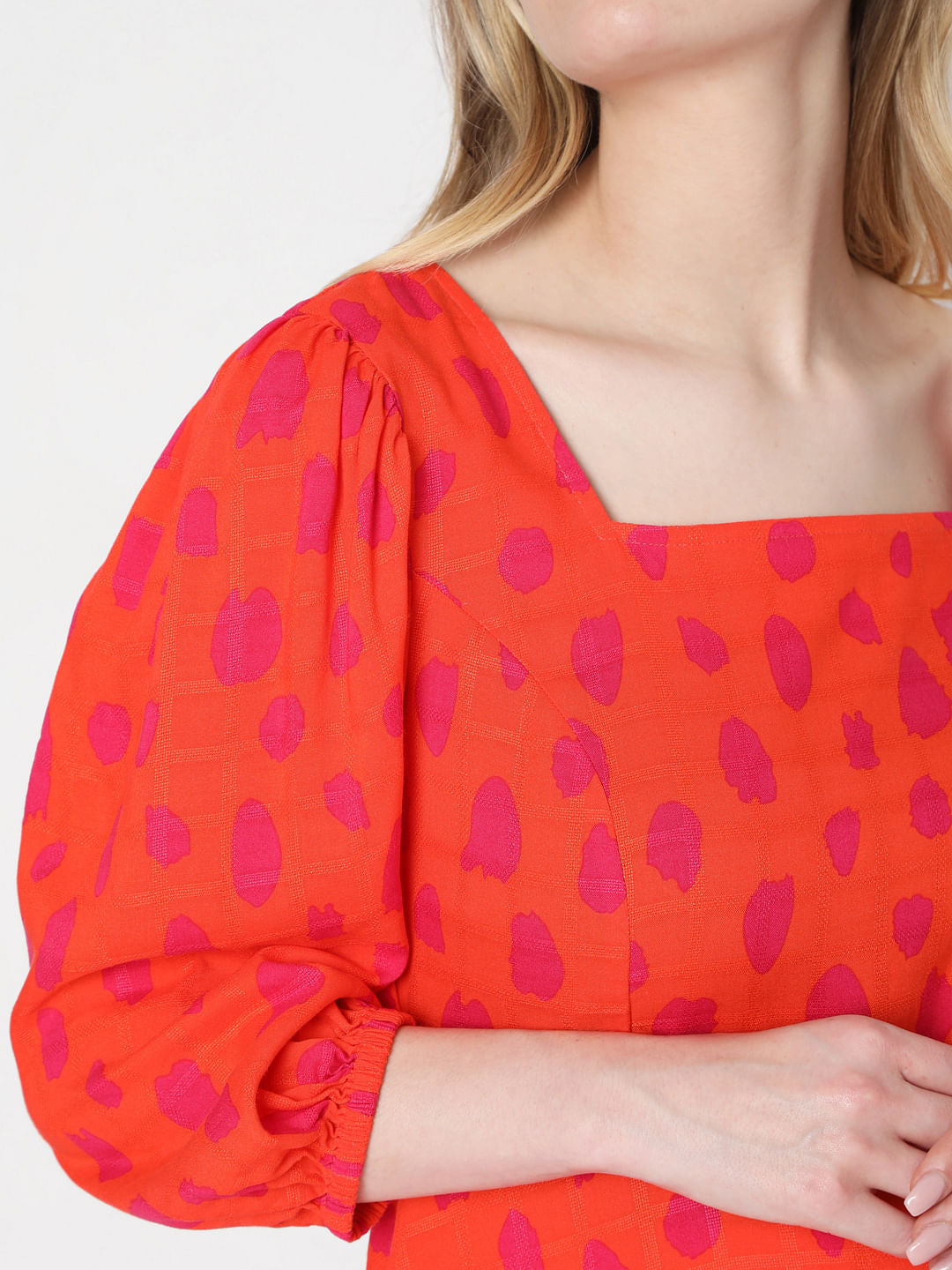 Red Abstract Print Top