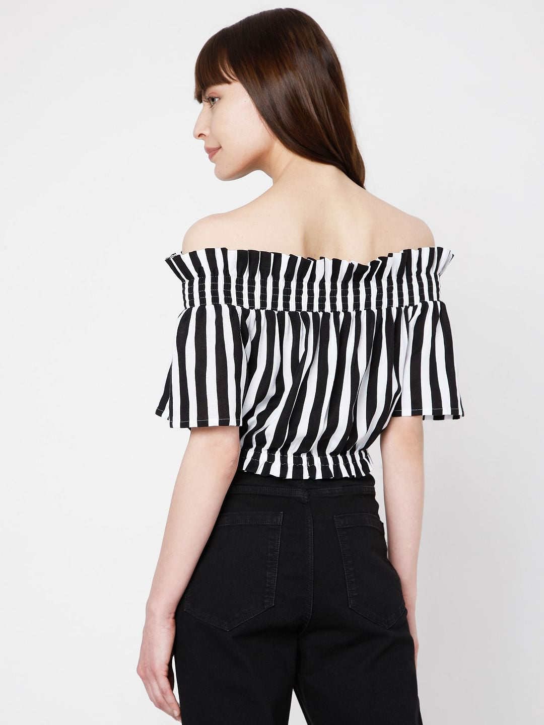 Black & White Vertical Stripe Top
