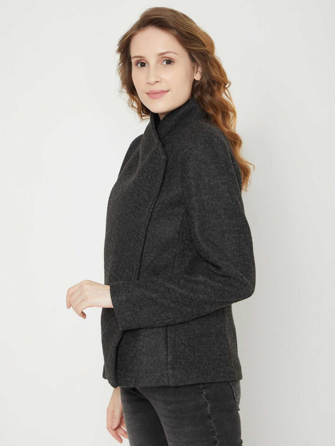 Dark Grey Overlap Jacket