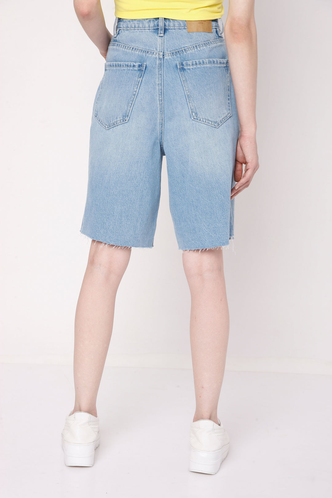 Blue Ripped Bermuda Denim Shorts