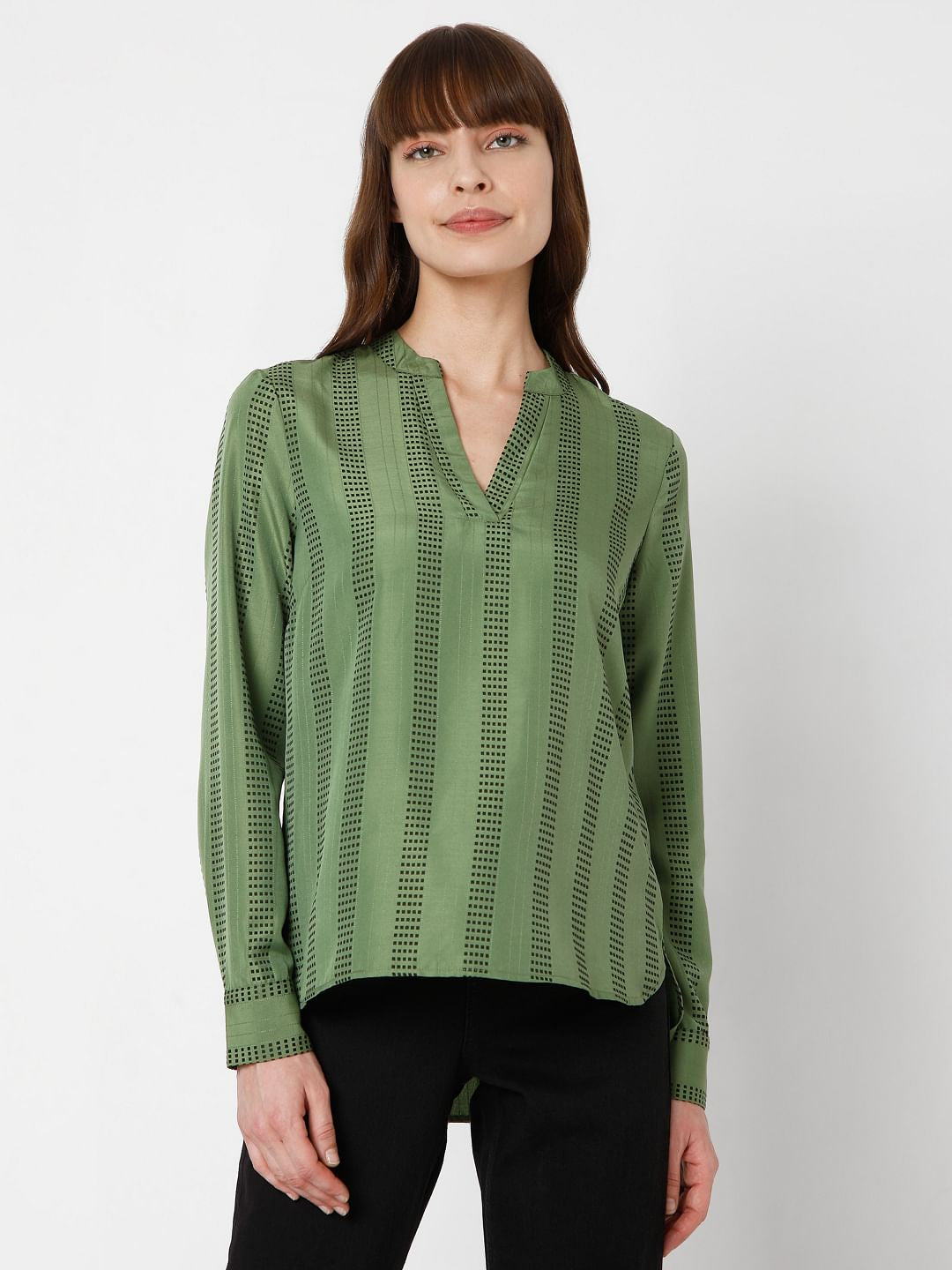 Green Striped Top