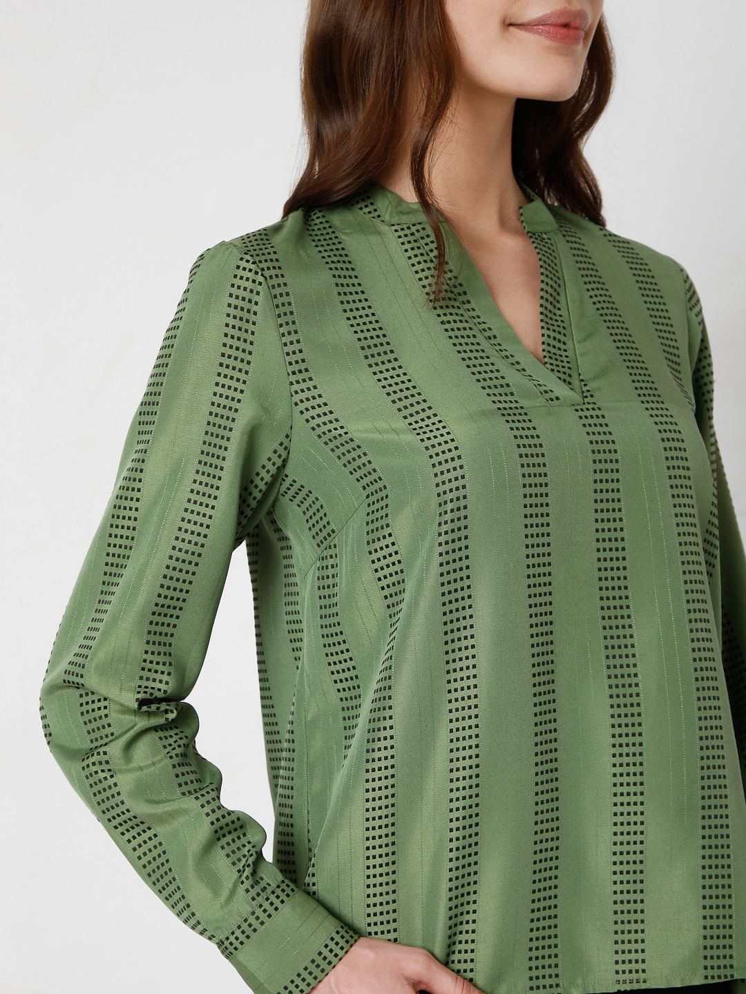 Green Striped Top