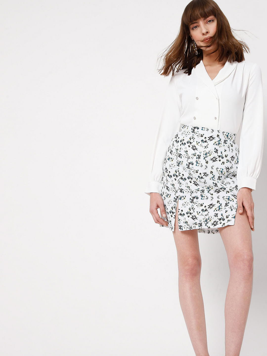 Blue Floral Co-Ord Skirt