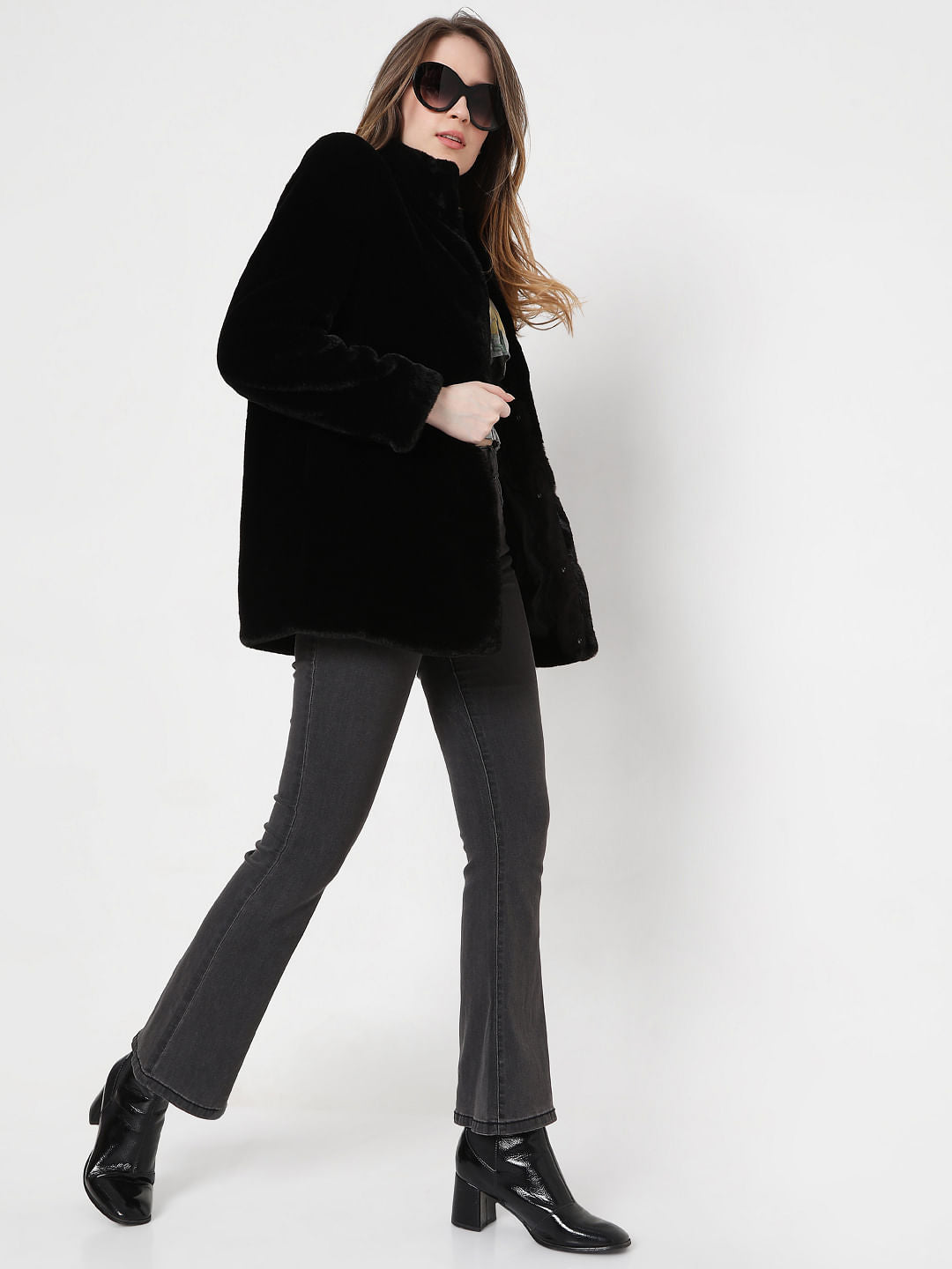 Black Faux Fur Jacket