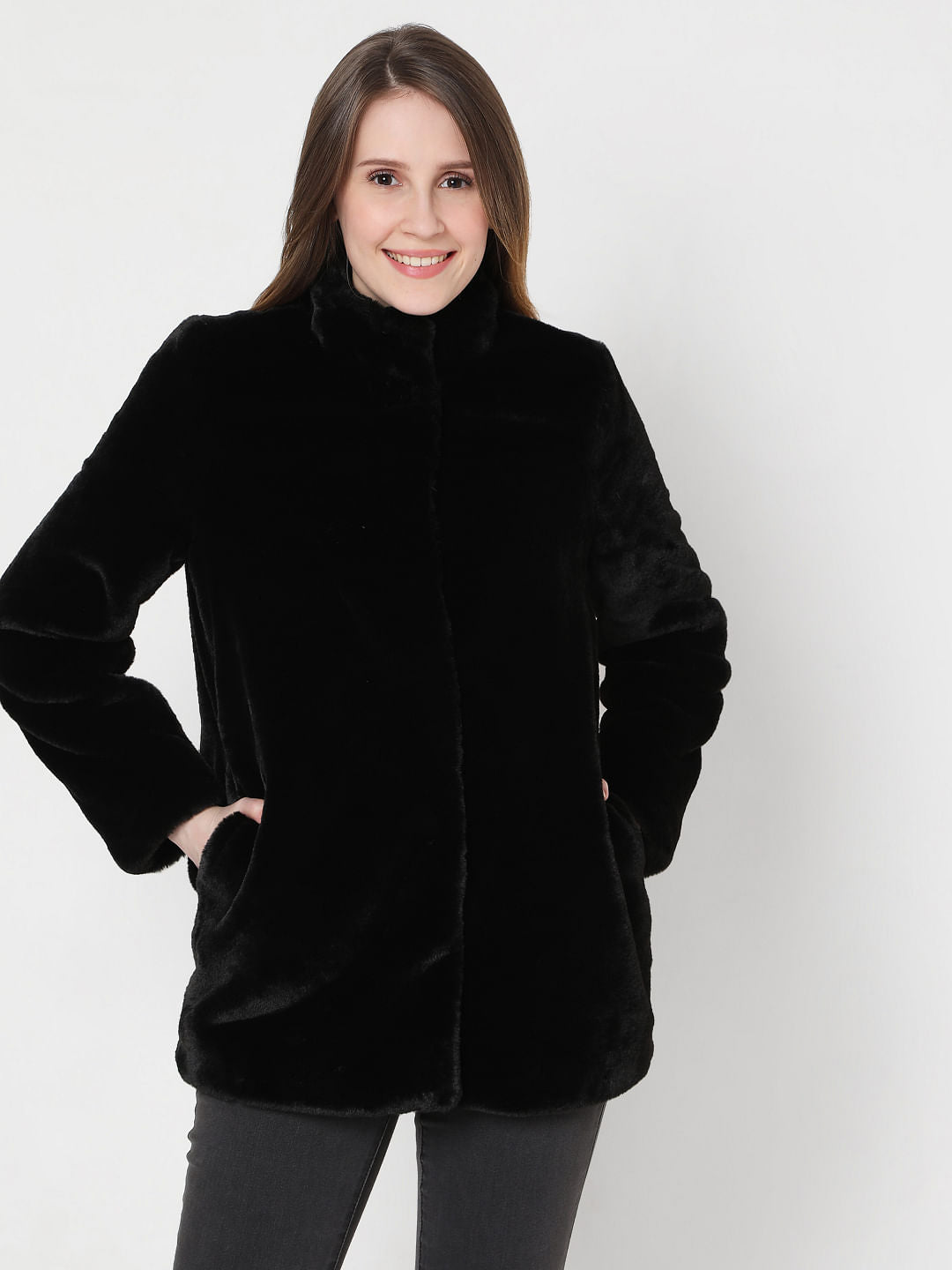 Black Faux Fur Jacket