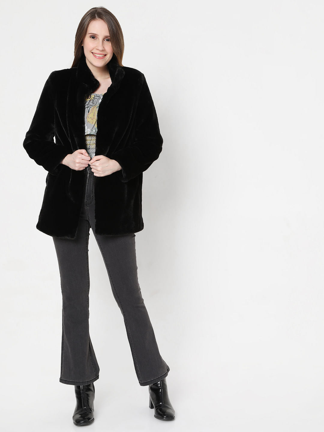 Black Faux Fur Jacket