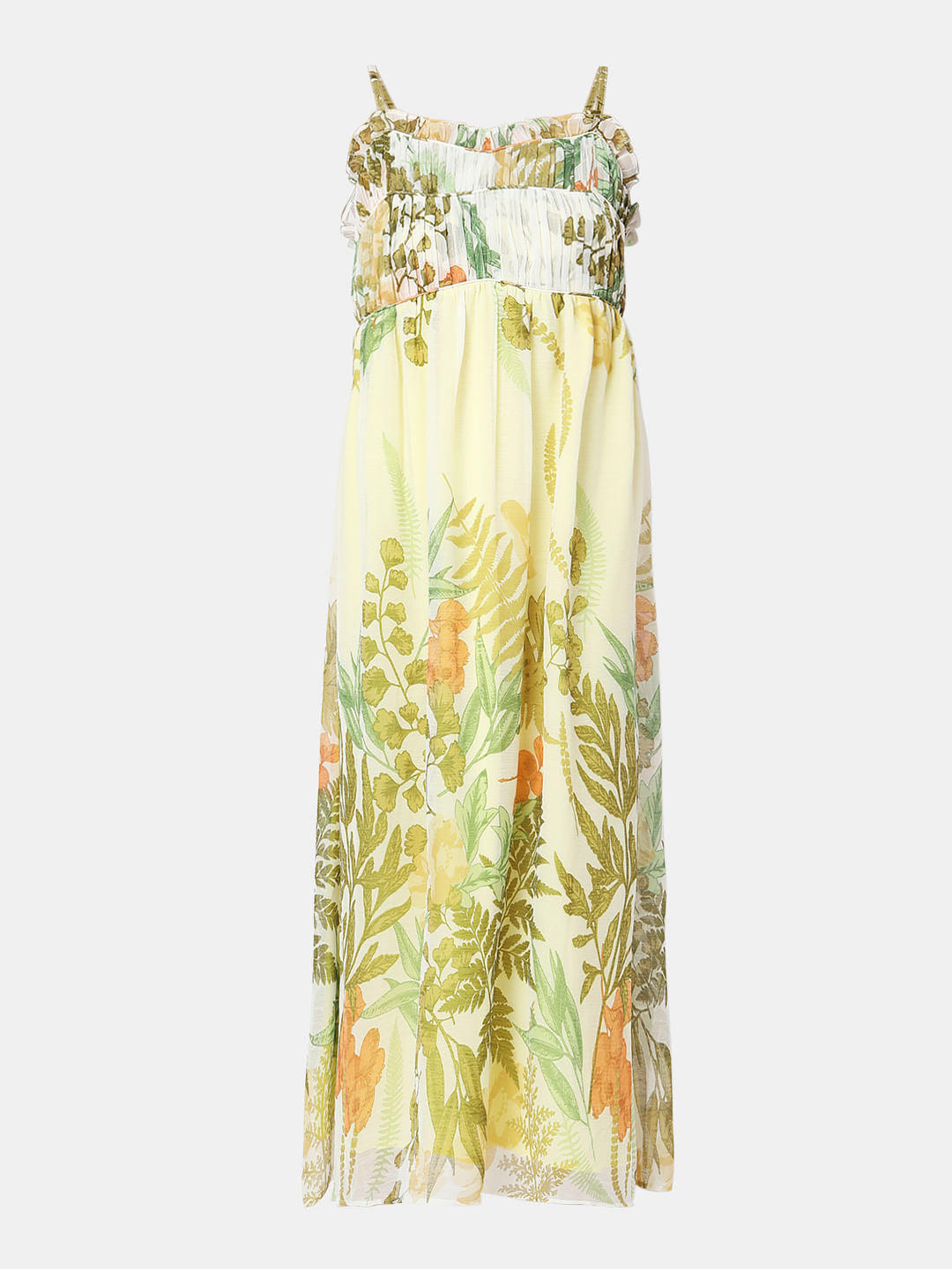 Green Floral Midi Dress