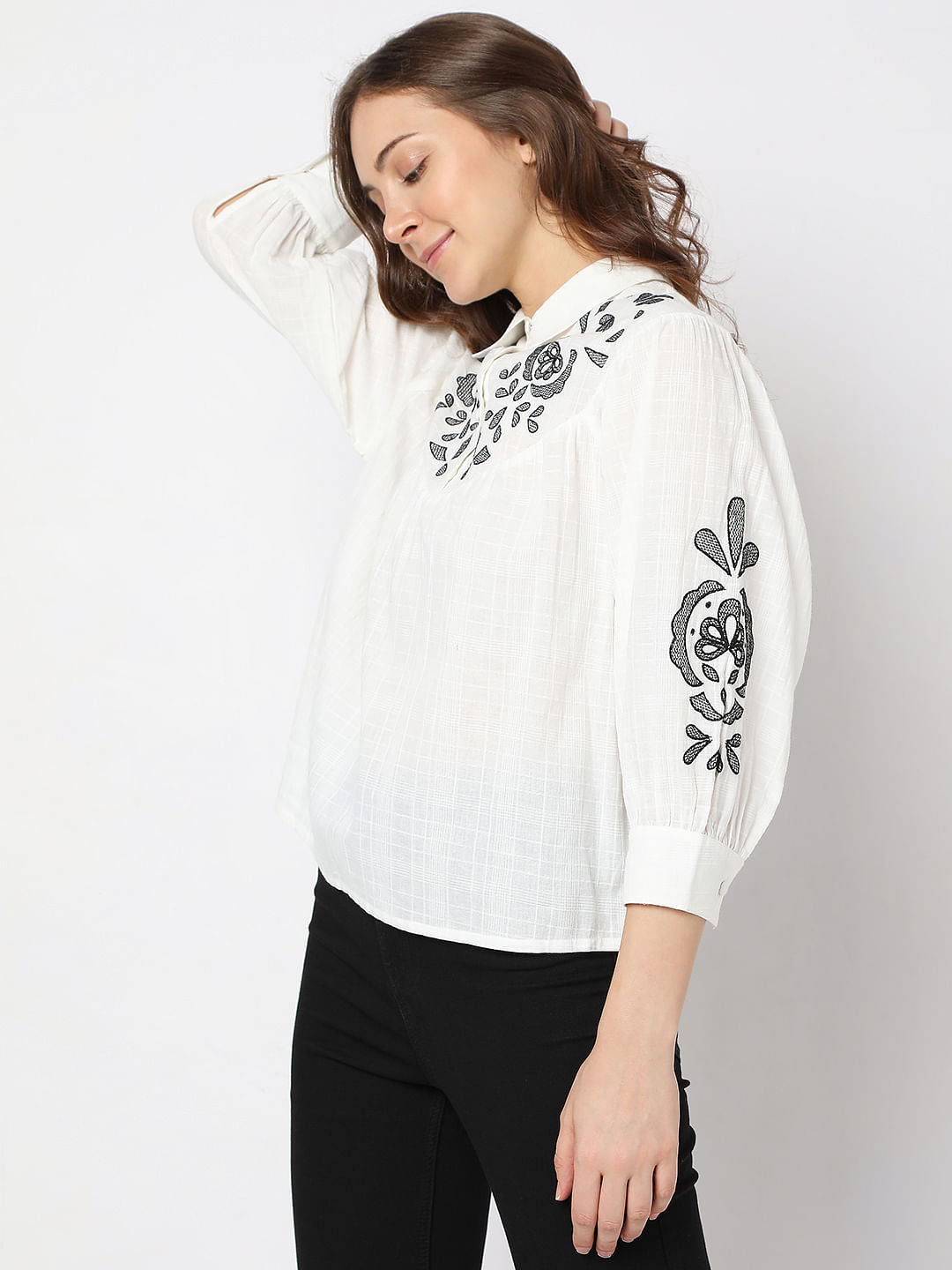 White Embroidered Shirt