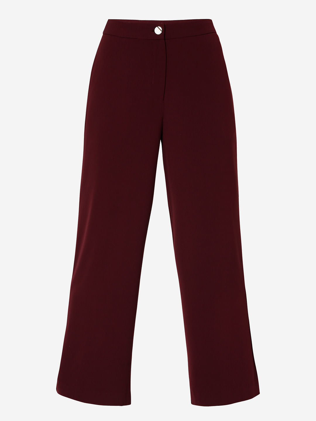 Maroon High Rise Wide Leg Co-Ord Set Pants