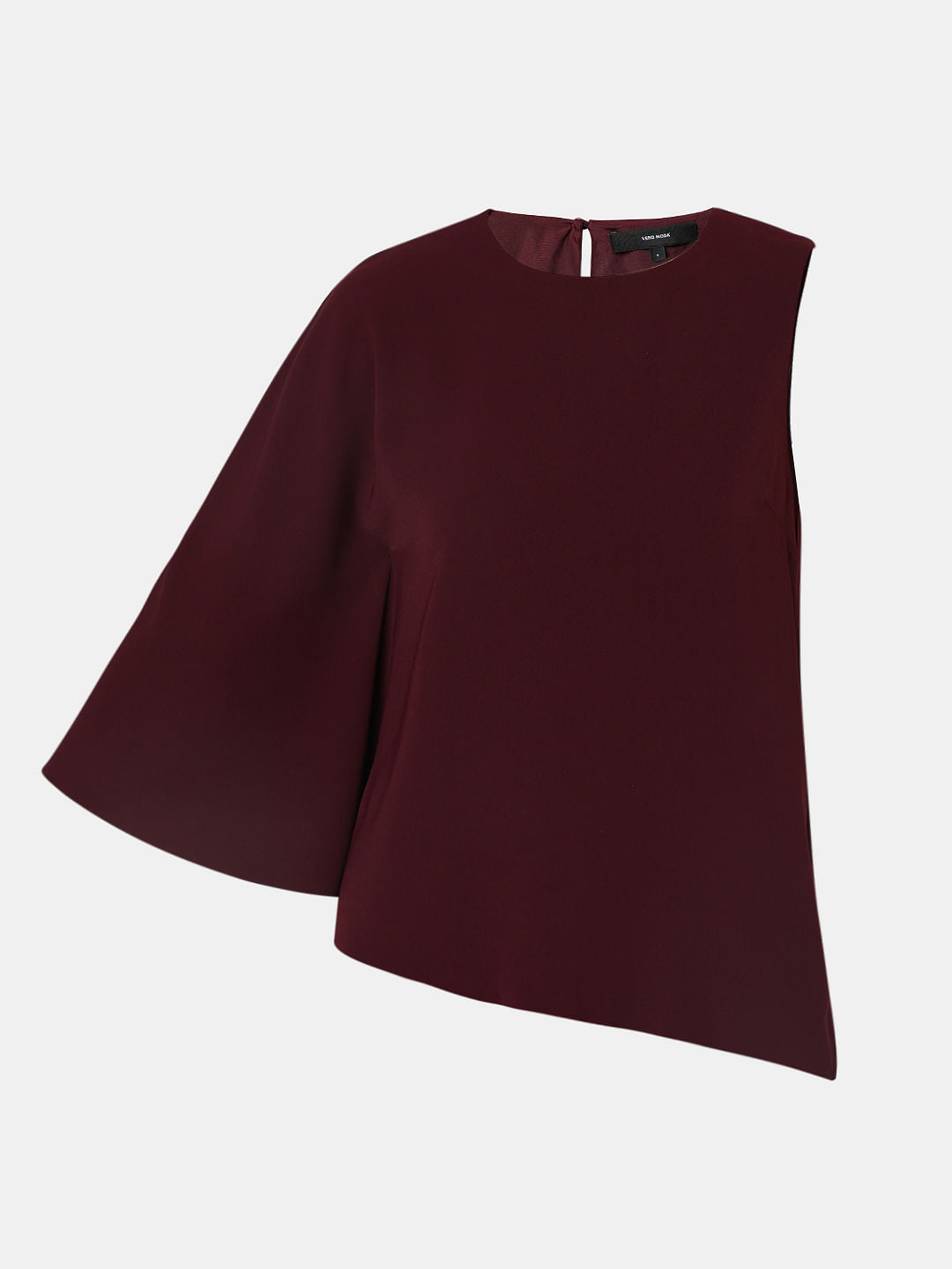 Burgundy One-Shoulder Co-Ord Set Top