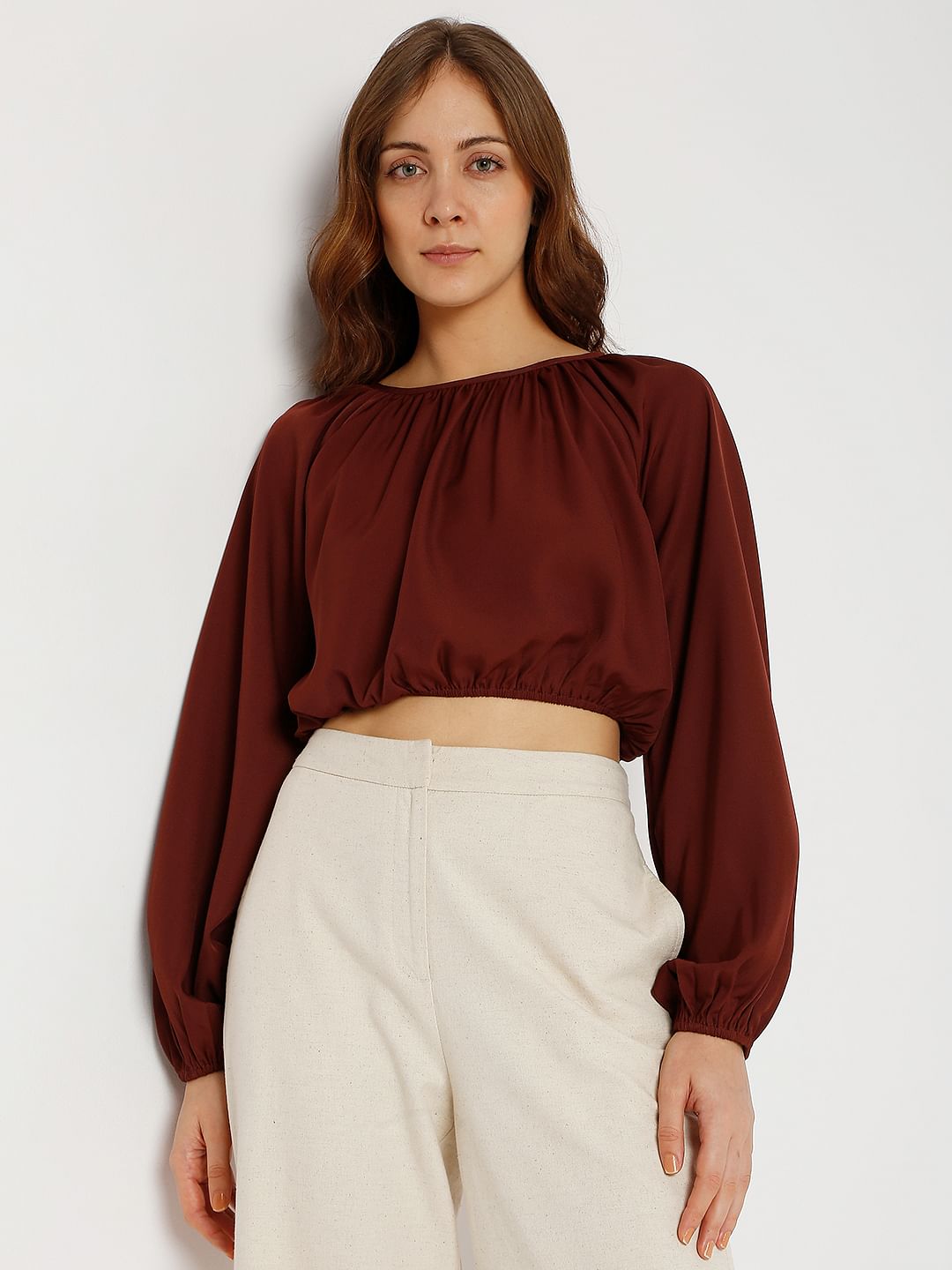 Maroon Crop Top