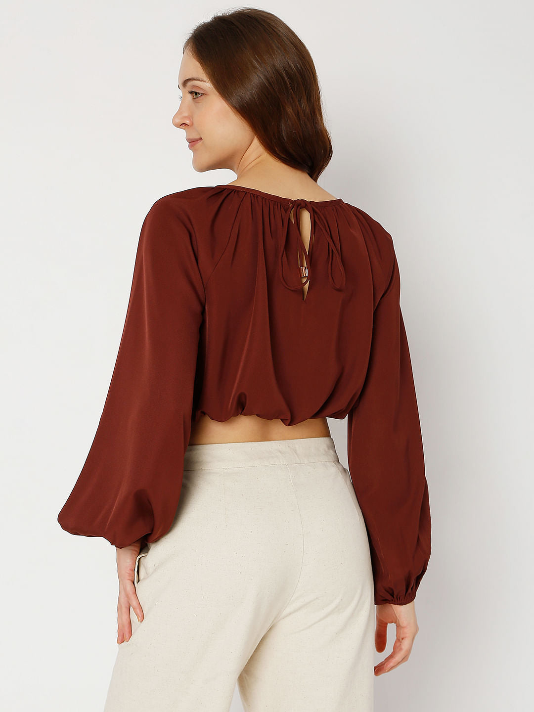 Maroon Crop Top