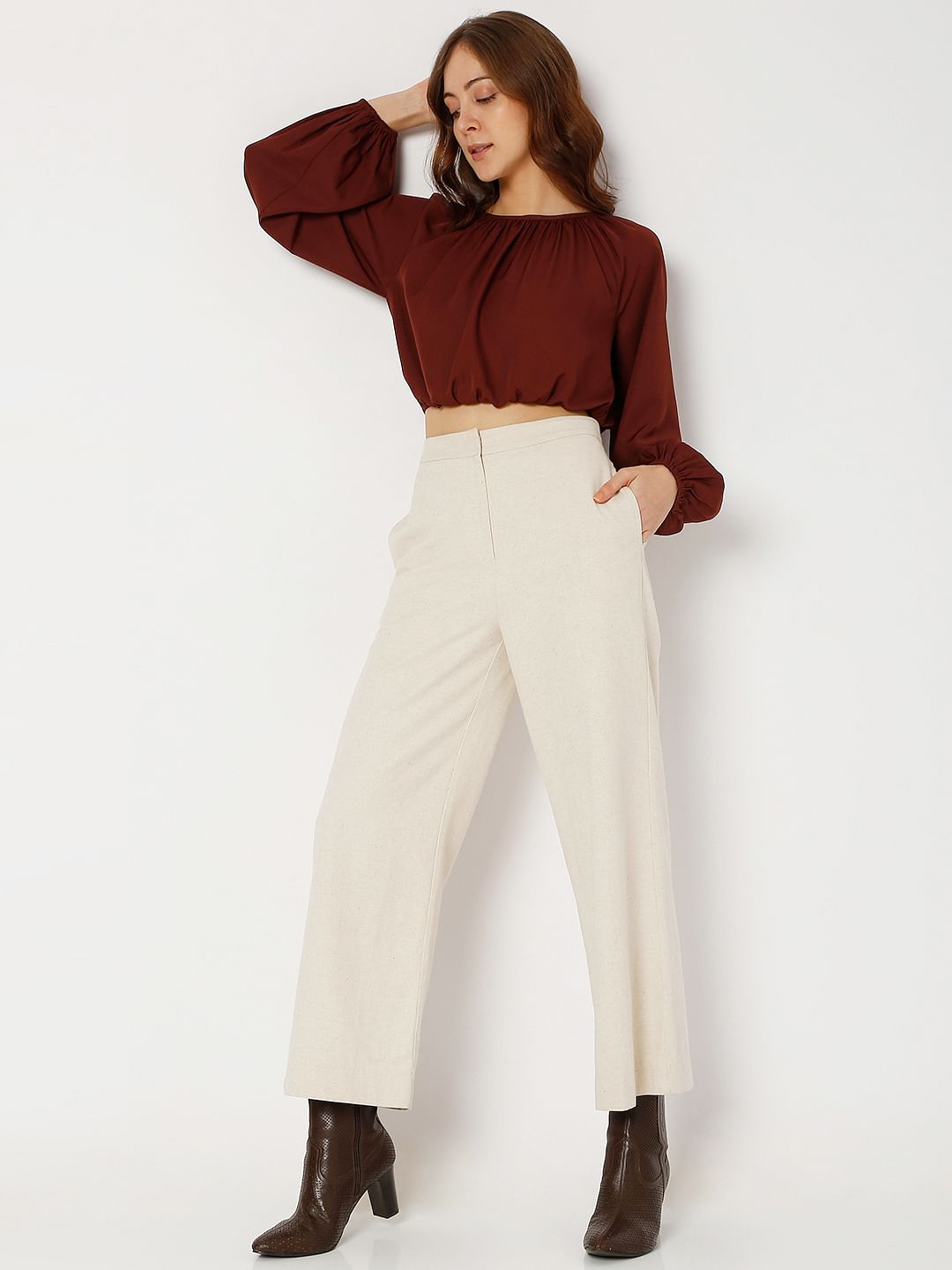 Maroon Crop Top