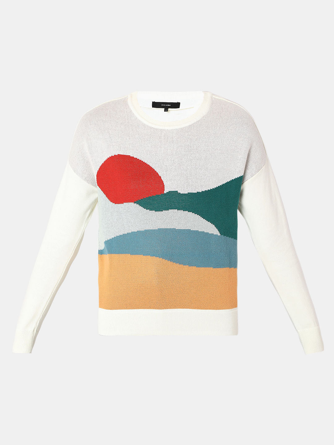 Cream Graphic Print Pullover