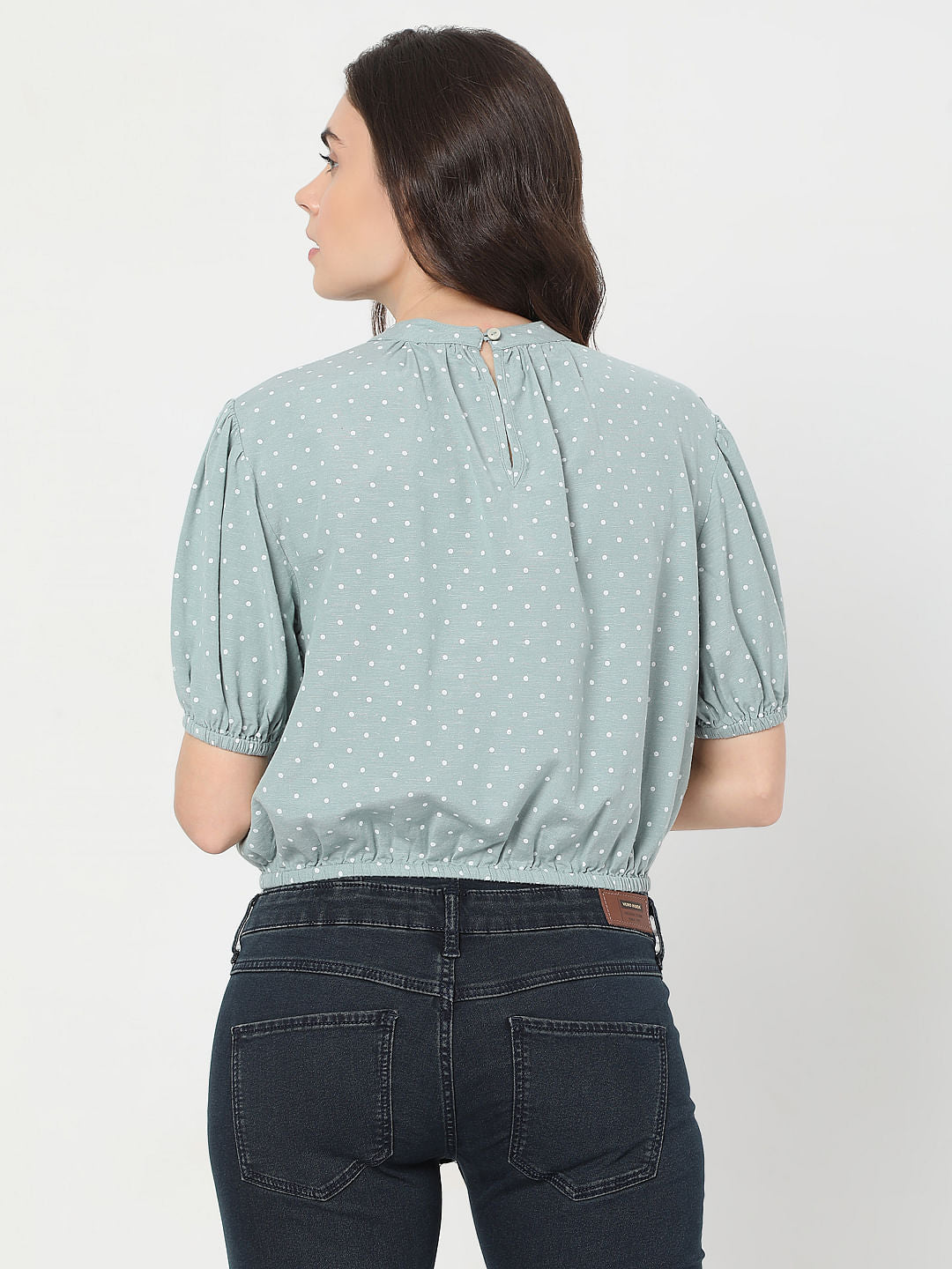 Green Polka Dot Top