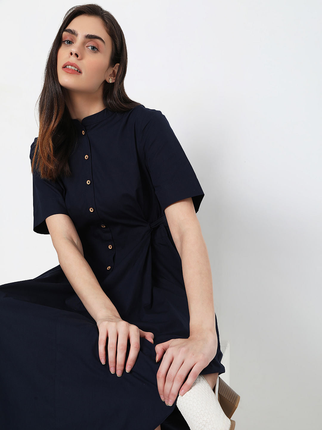 Navy Blue Midi Dress
