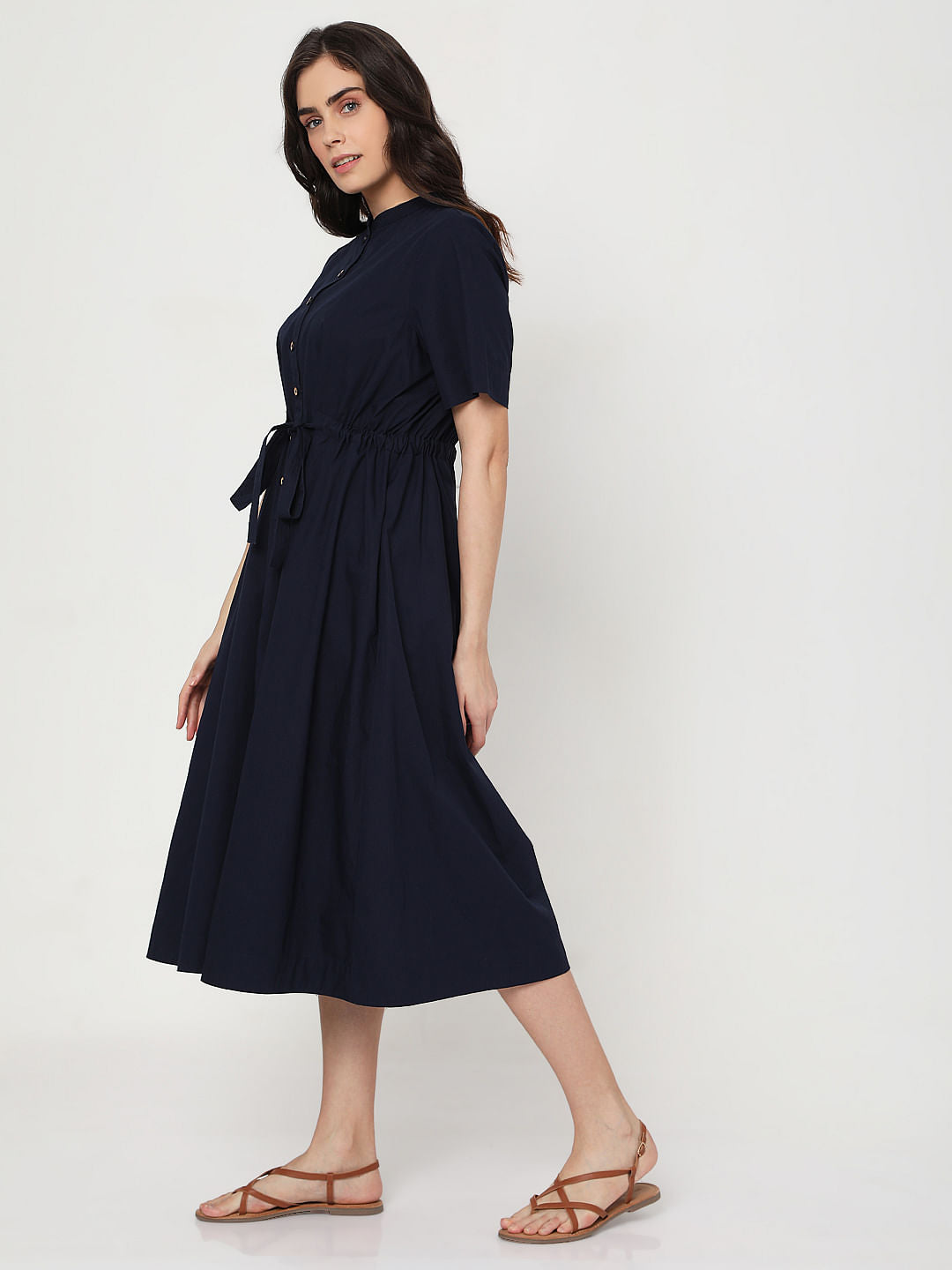 Navy Blue Midi Dress