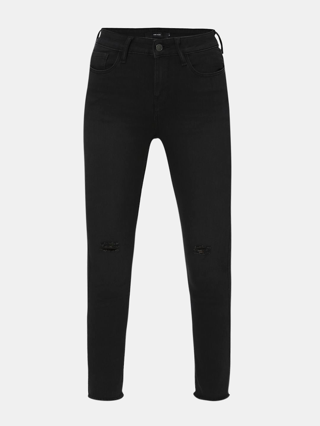 Black Mid Rise Skinny Jeans