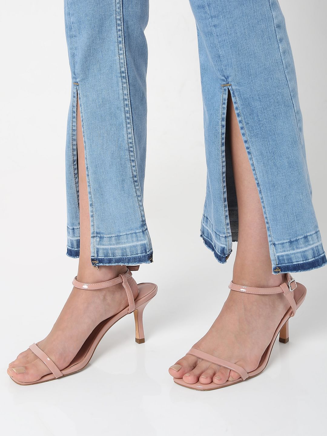 Blue Mid Rise Petra Bootcut Jeans