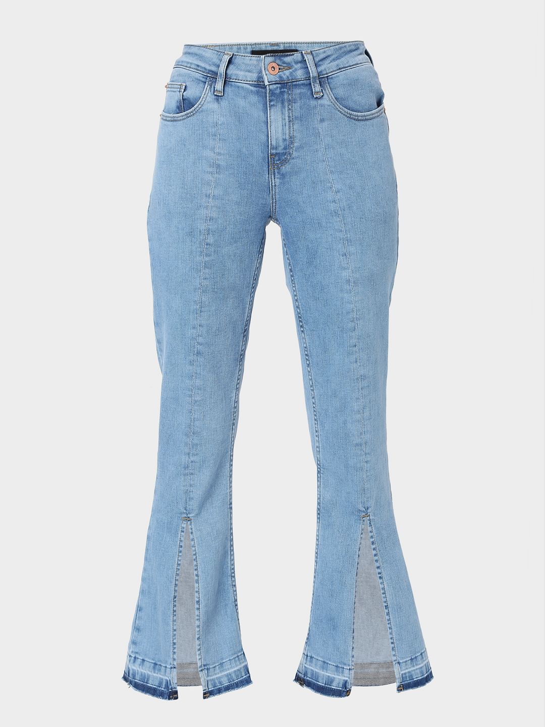 Blue Mid Rise Petra Bootcut Jeans