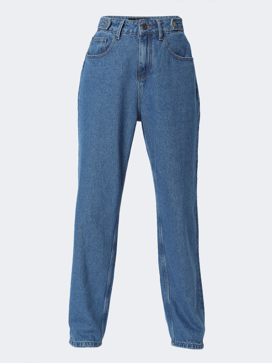 Blue High Rise Girlfriend Jeans