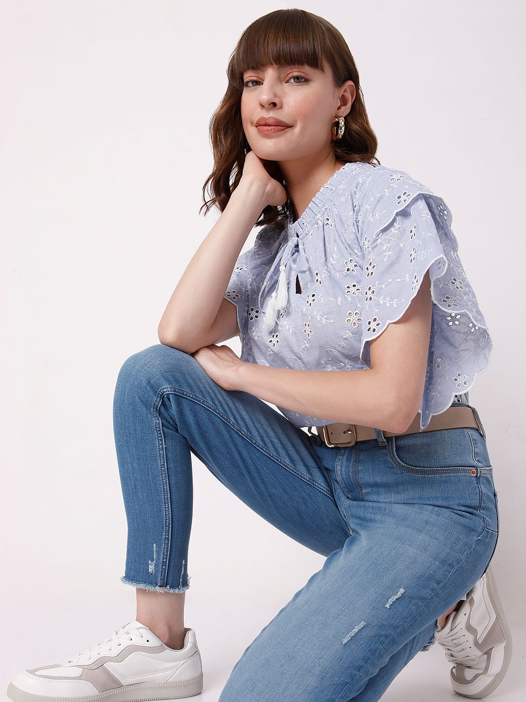 Blue High Waist Skinny Jeans