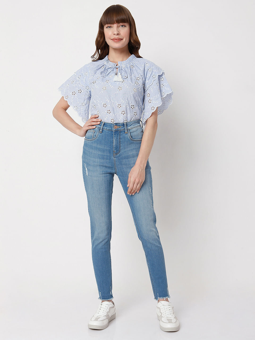 Blue High Waist Skinny Jeans