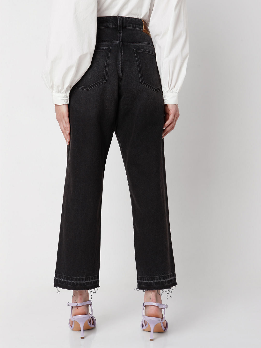 Black High Waist Jade Straight Fit Jeans