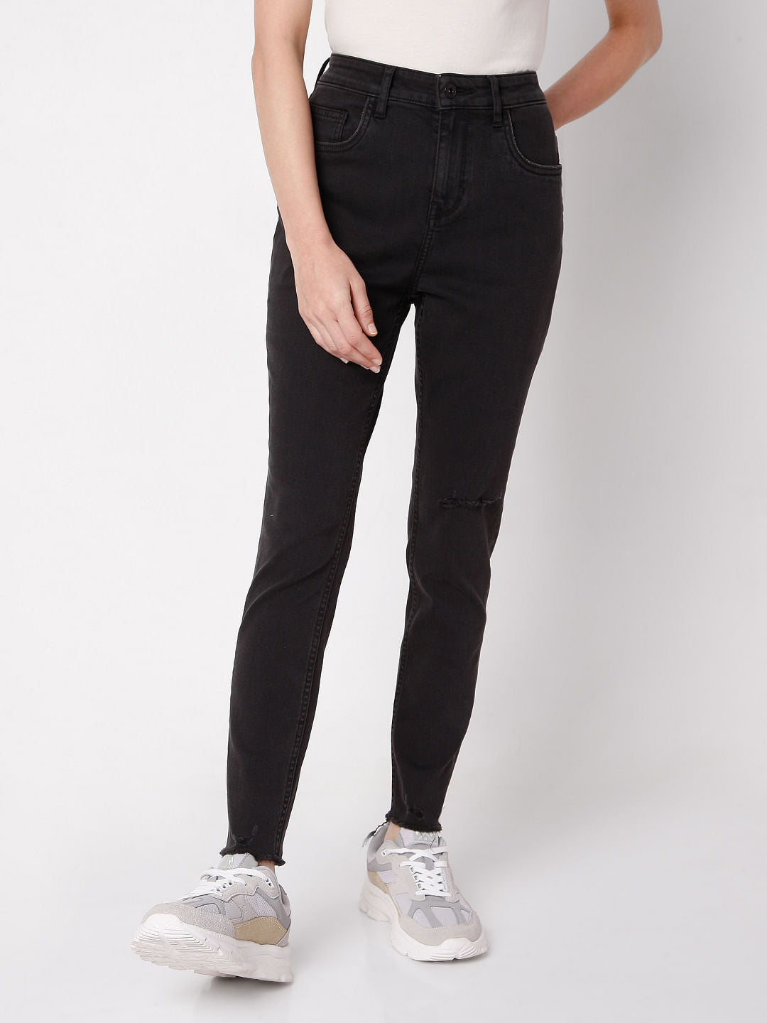 Black High Rise Wendy Skinny Jeans