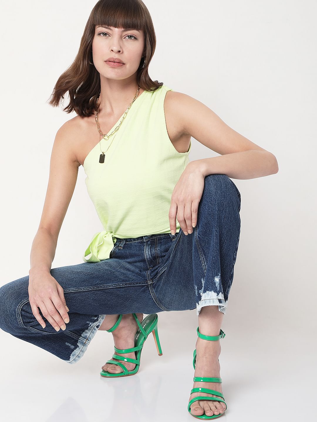 Blue Mid Rise Petra Bootcut Jeans