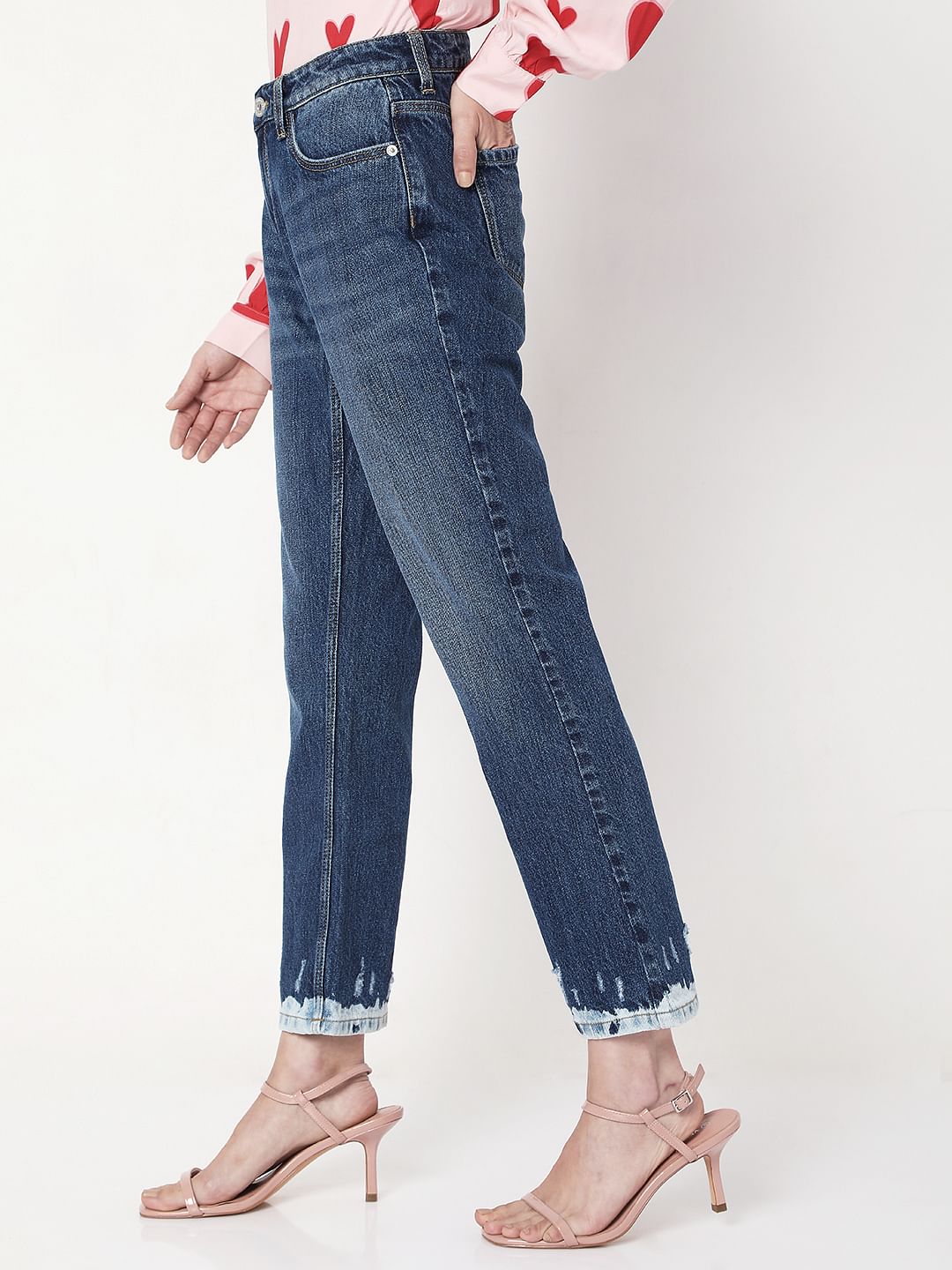 Blue Mid Rise Petra Bootcut Jeans