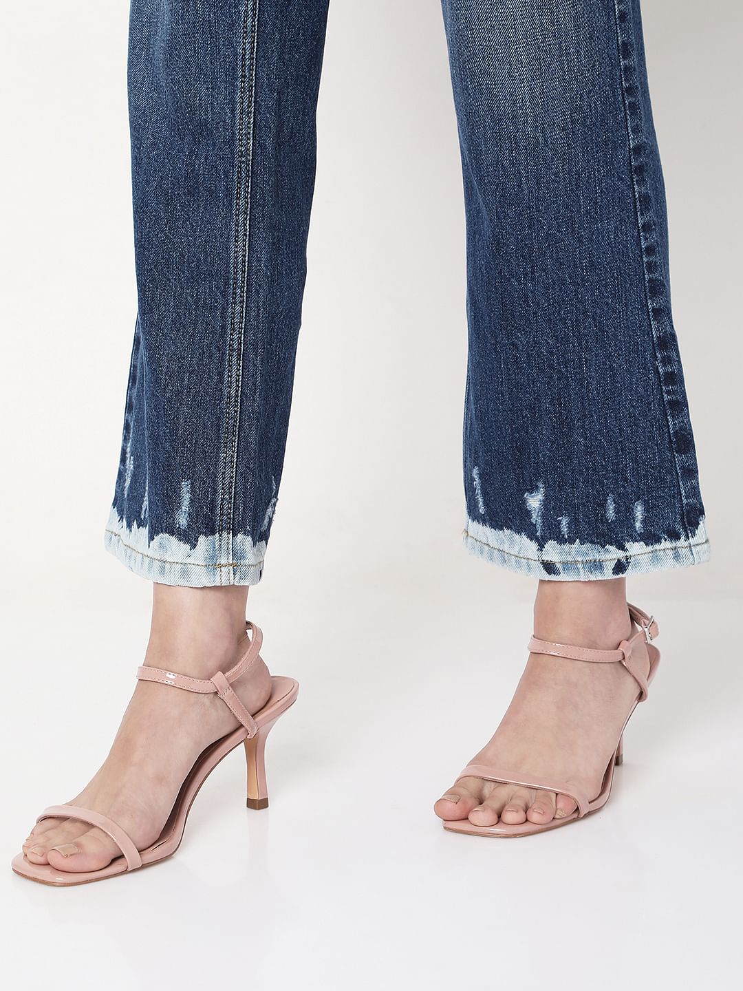Blue Mid Rise Petra Bootcut Jeans