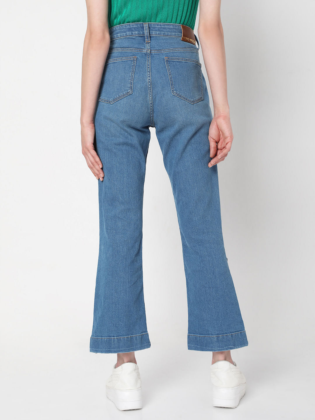 Blue Mid Rise Petra Bootcut Jeans