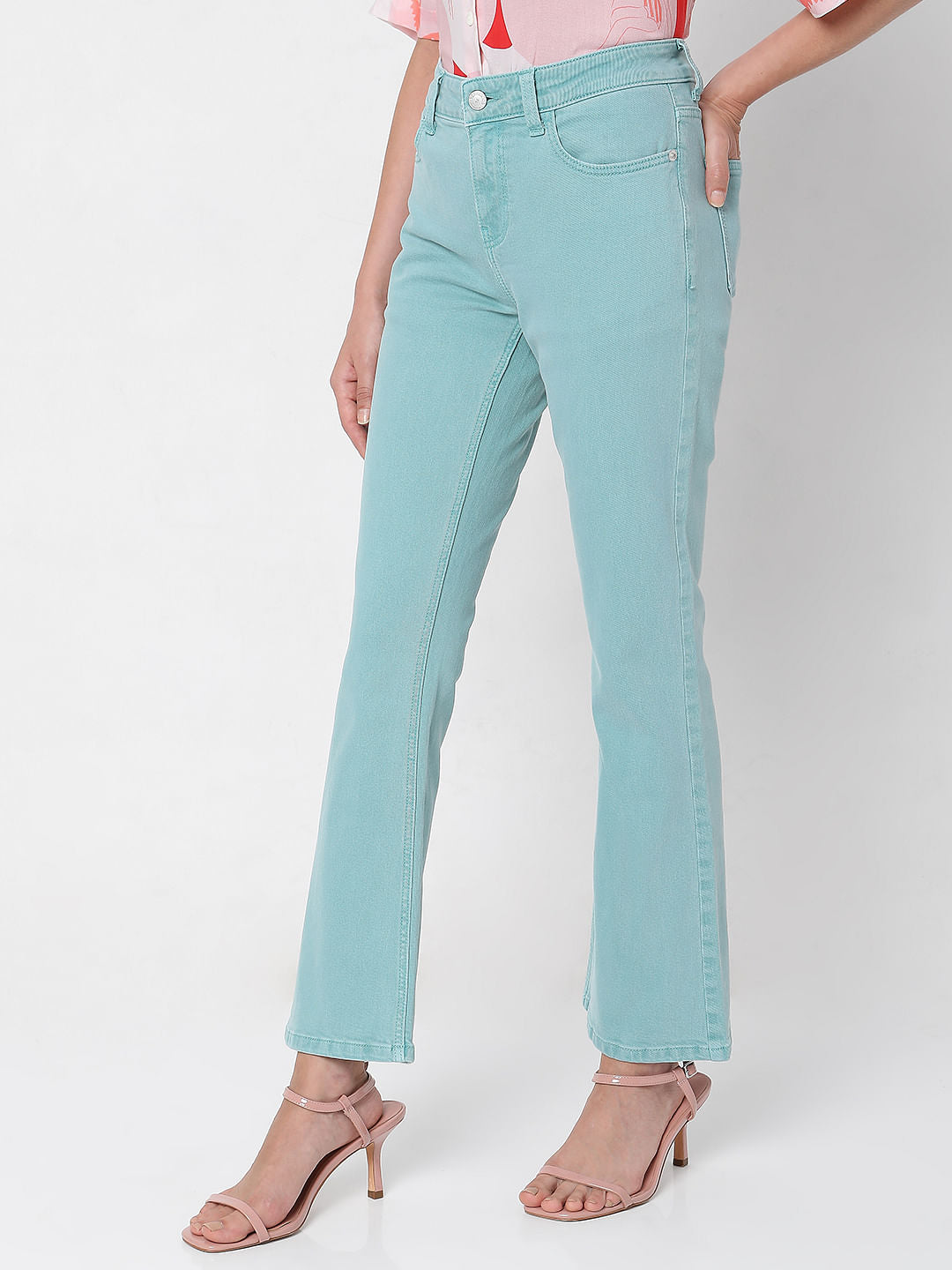 Green High Waist Petra Bootcut Jeans
