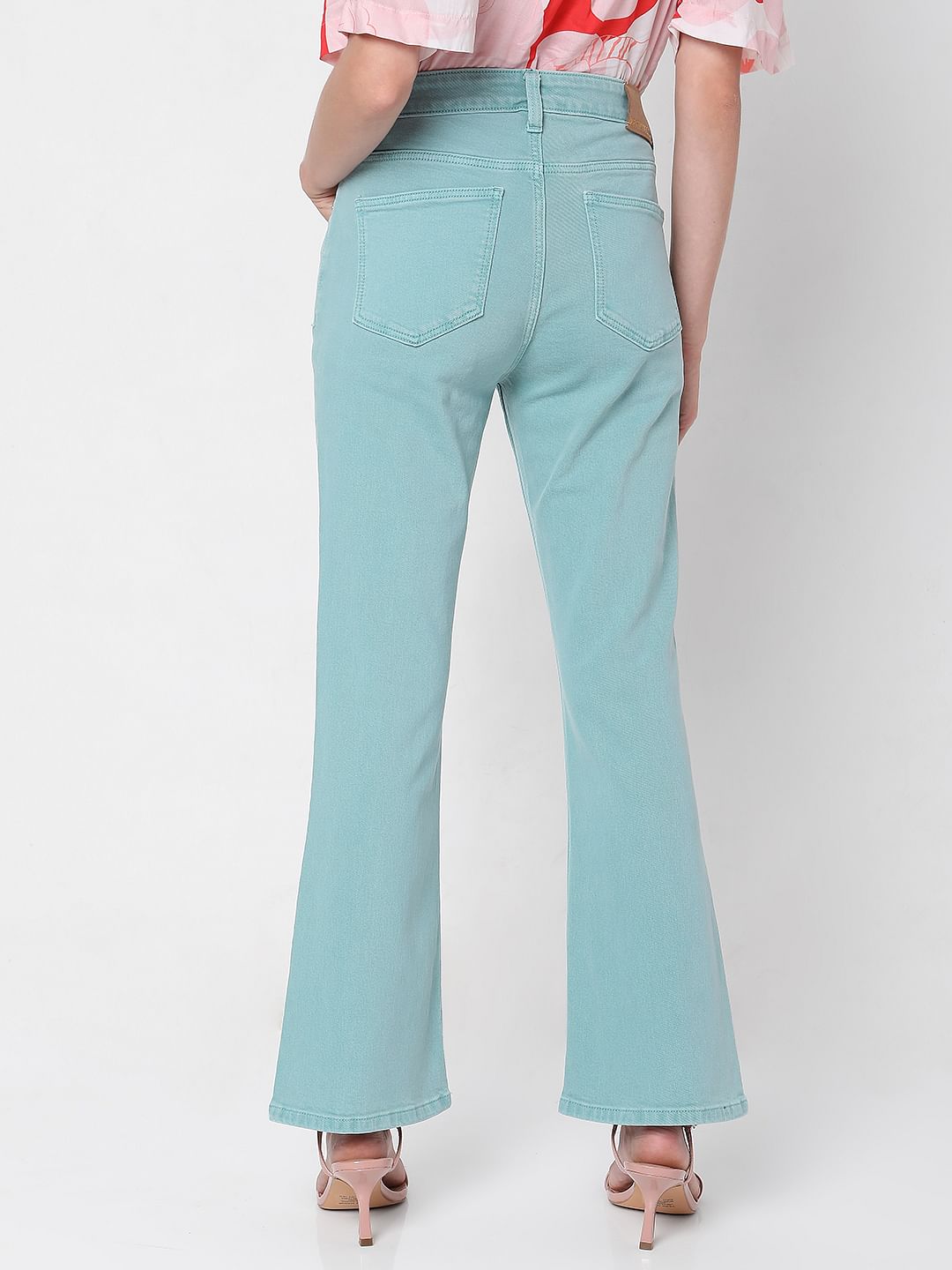 Green High Waist Petra Bootcut Jeans