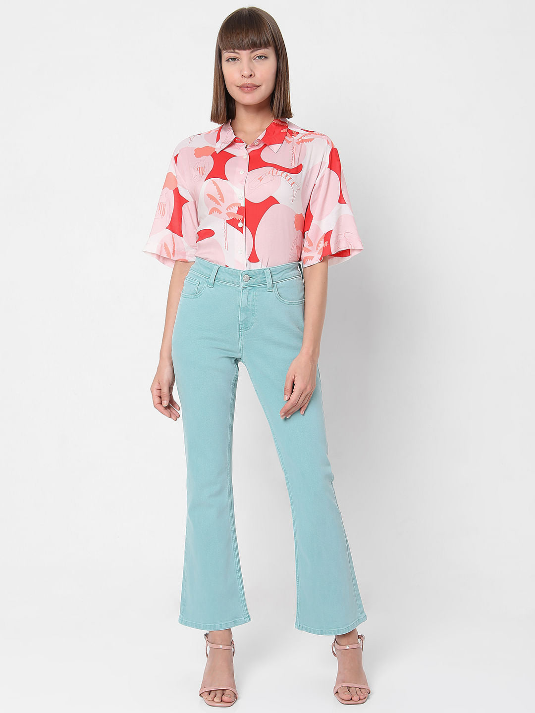 Green High Waist Petra Bootcut Jeans