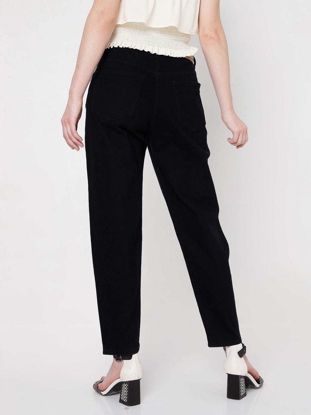 Black High Rise Mom Jeans