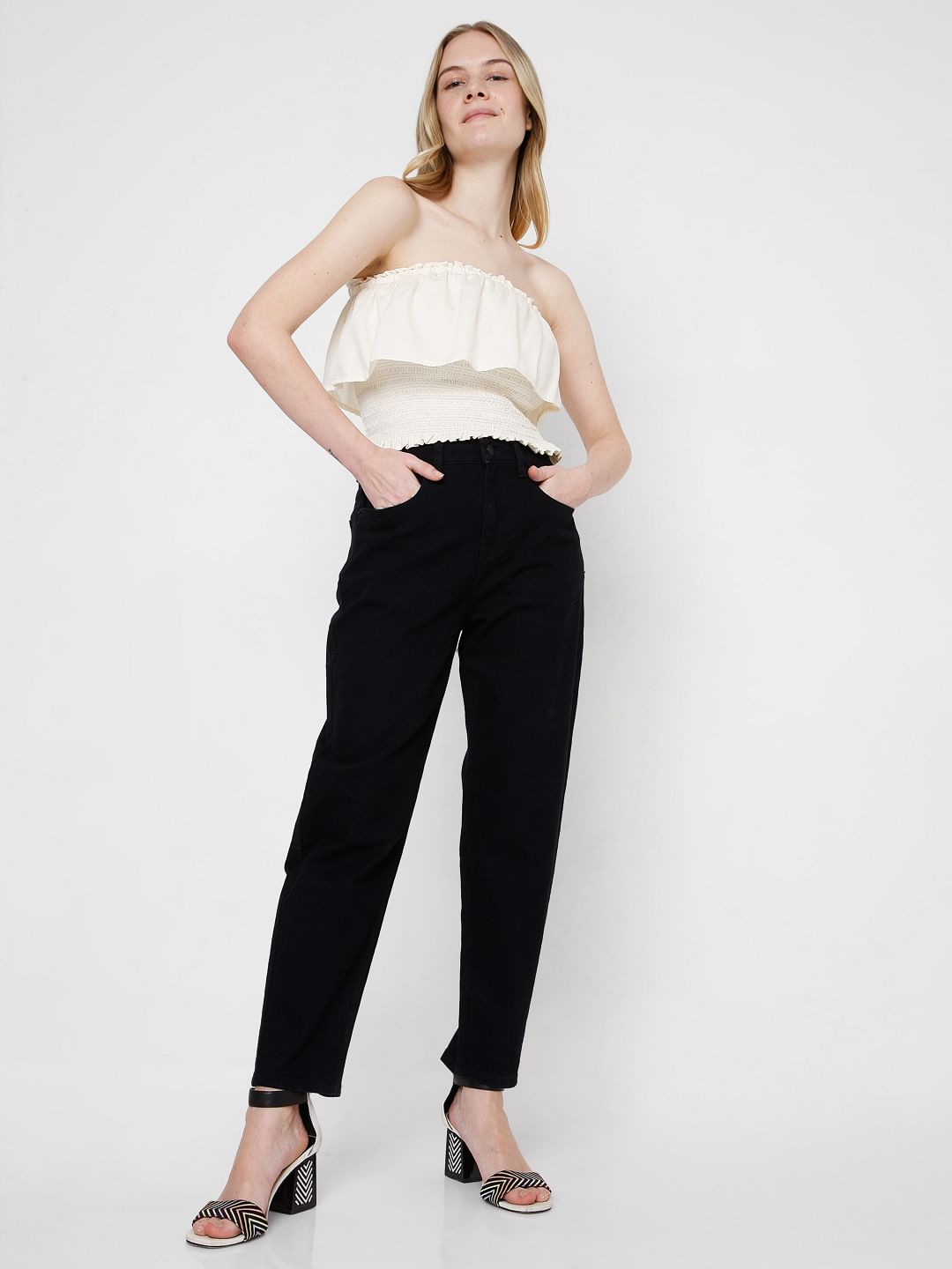 Black High Rise Mom Jeans