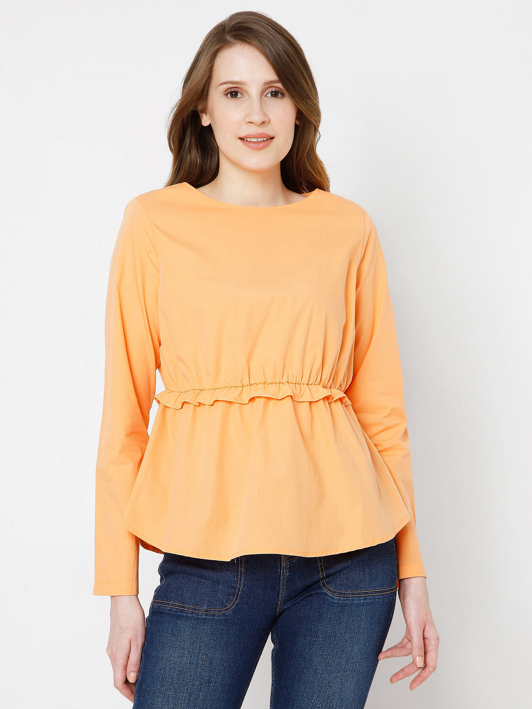 Orange Peplum Top